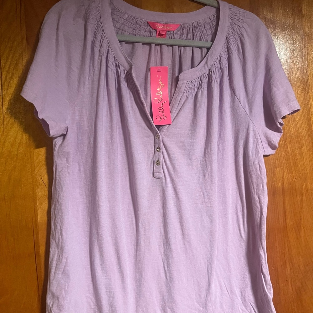Lilly Pultizer XL lavender short sleeve